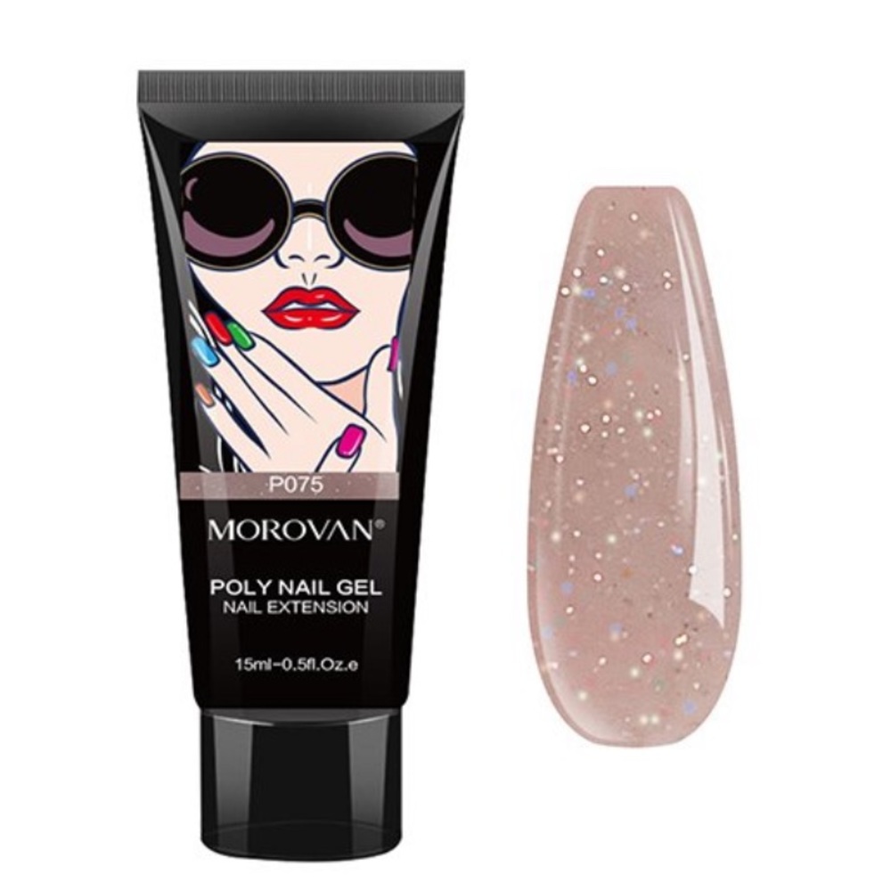 Morovan Nude Color Glitter Poly Nail Gel P075